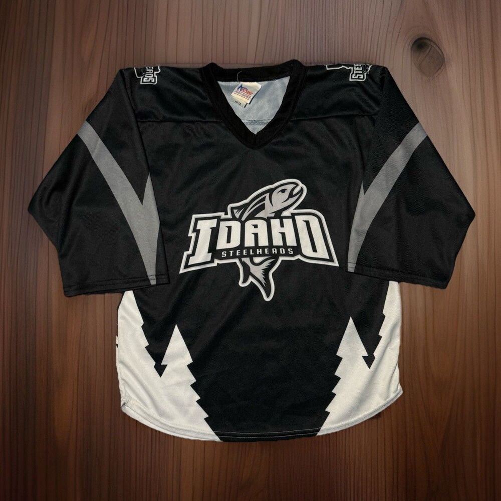 Idaho Steelheads Hockey Jersey ECHL Blue Youth Boys Size Medium 10-12
